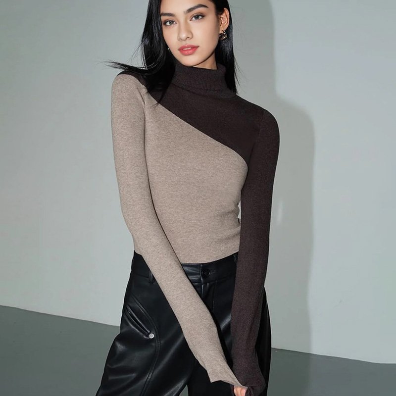 Mock Neck Knitwear Top-7