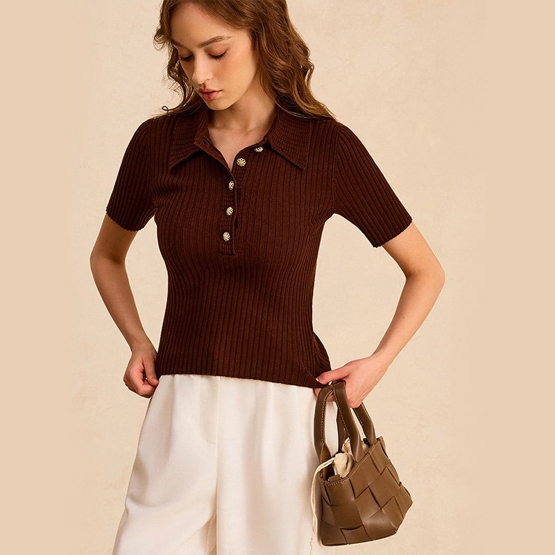 3D Silk Flower Ribbed Knitwear Top-3