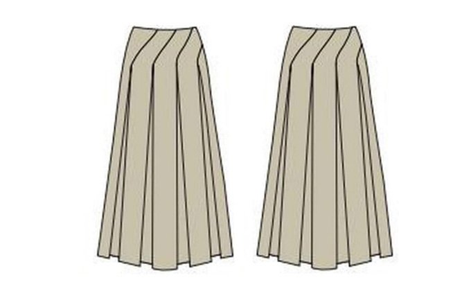 Linen Blend Pleated Midi Skirt