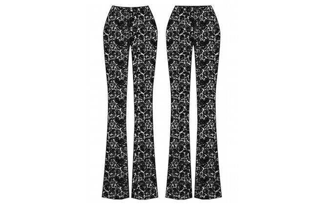 Flared High Waist Lace Pants