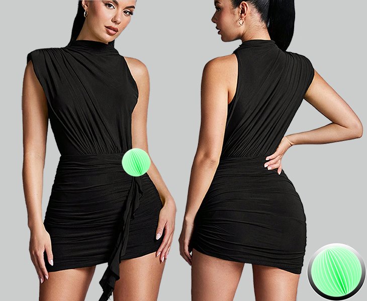 Custom 3D Silk Flower For Your Little Black Dress Styles