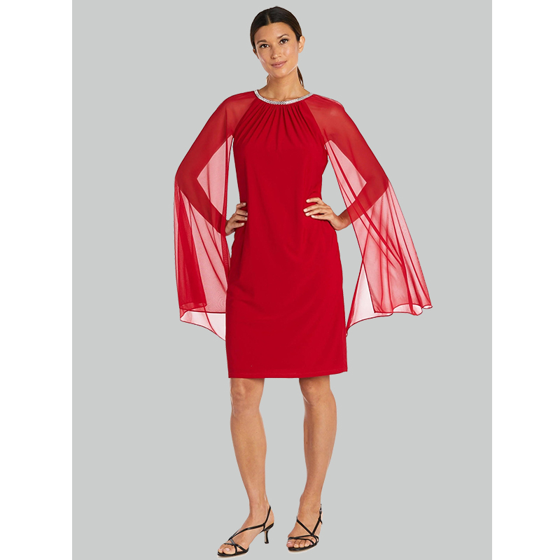 Women's Cropped Bolero & Pleated Chiffon Dress