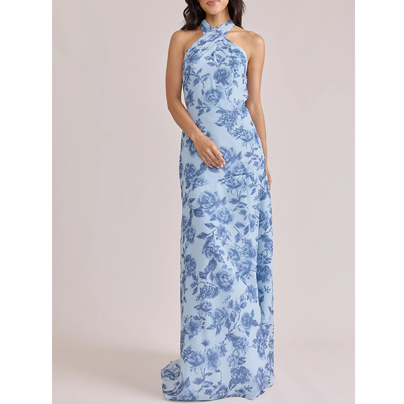 Chiffon Floral Print Polyester Dress We Can Do