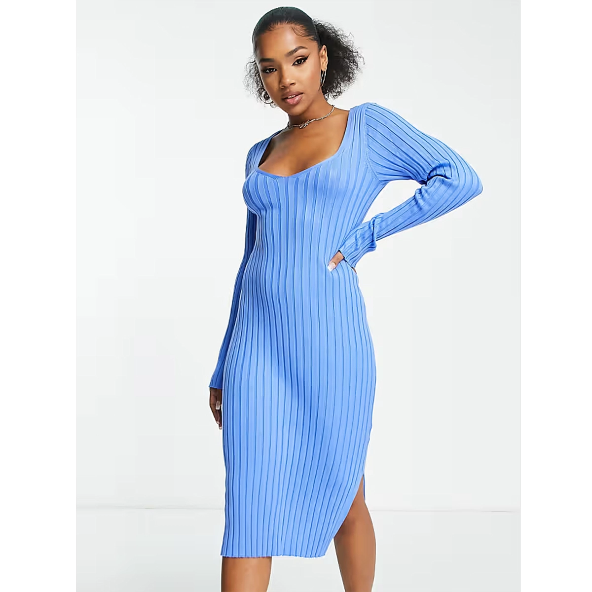 Knit bodycon dress suitable for casual apparel brands and OEM production factories