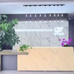 Clothing manufacturer factory reception area at Xiuyu Apparel