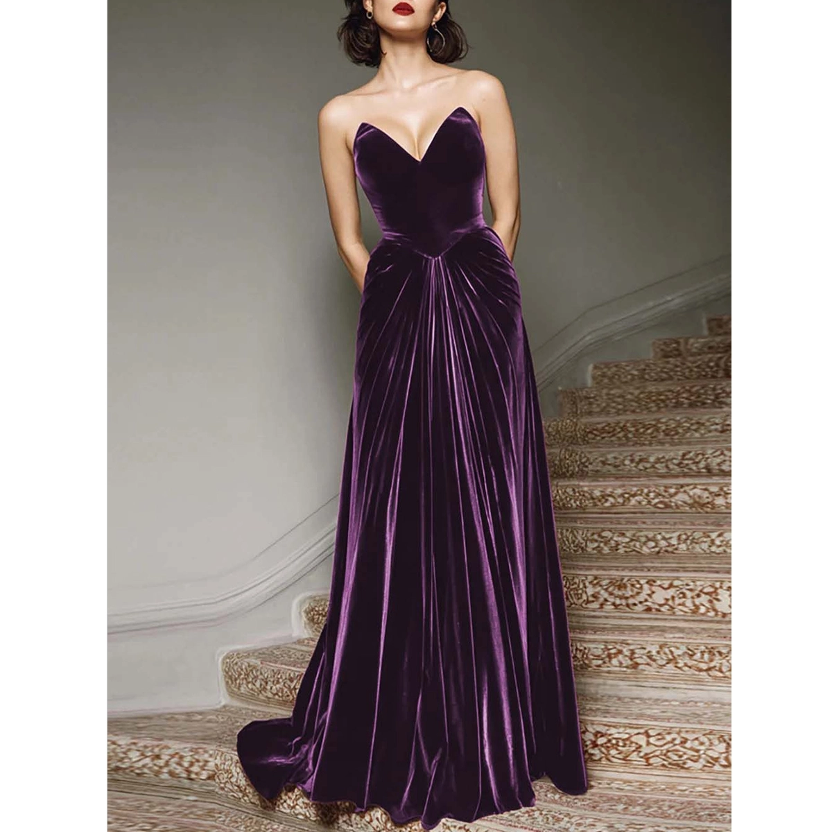 Velvet Off Shoulder Dress