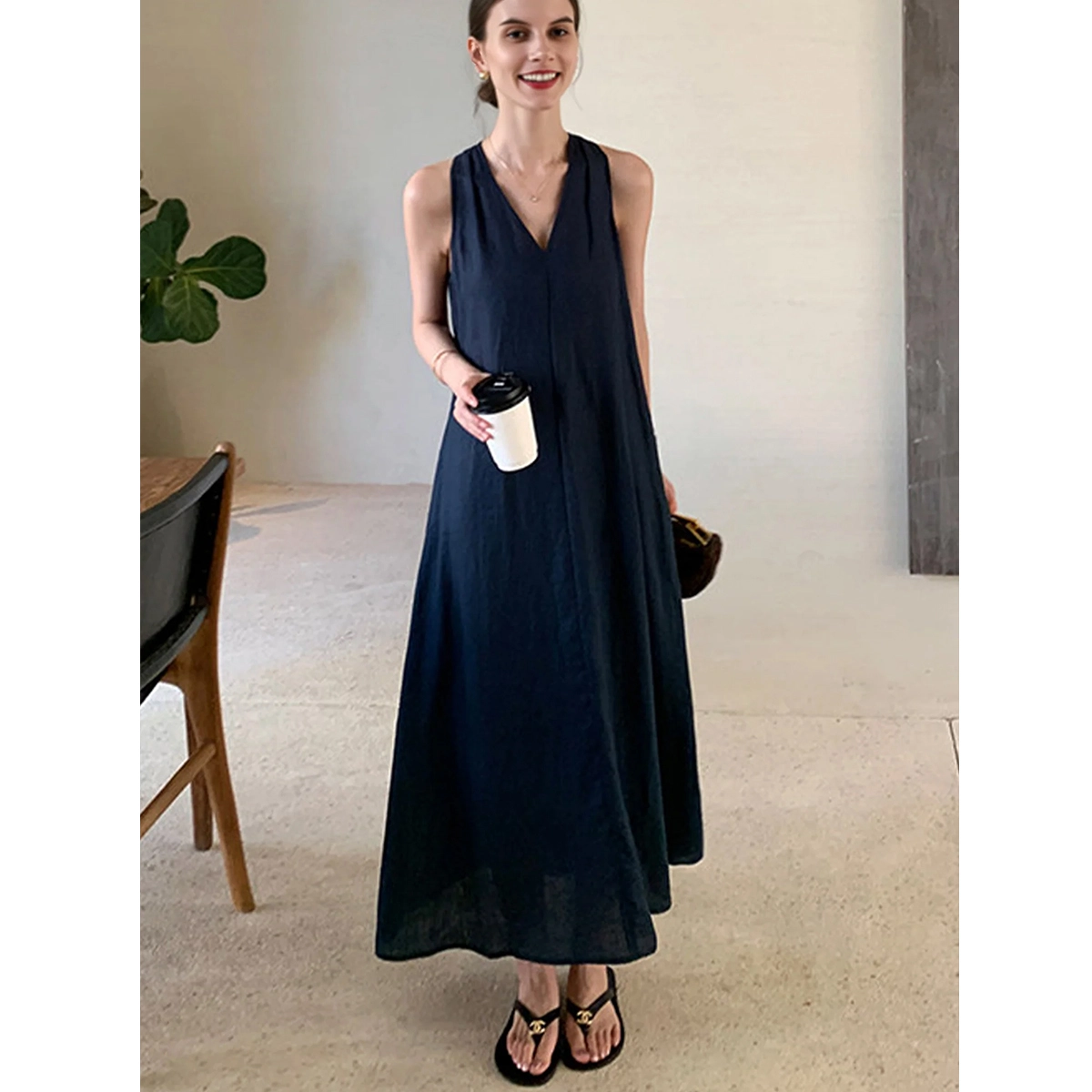 Linen A-Line Dress