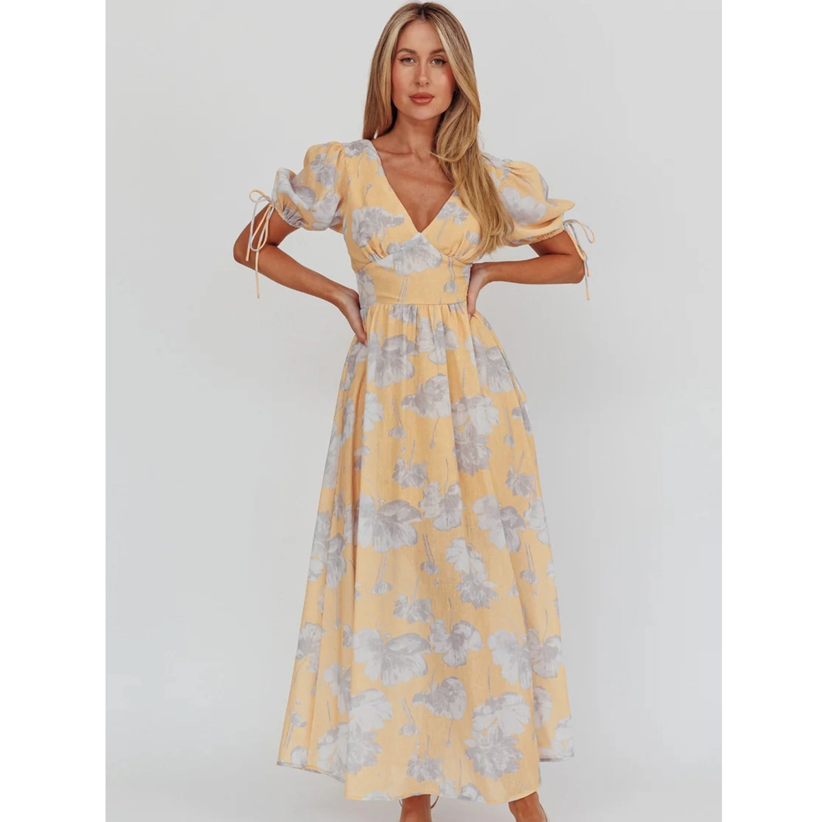 Puff Sleeve A-Line Dress