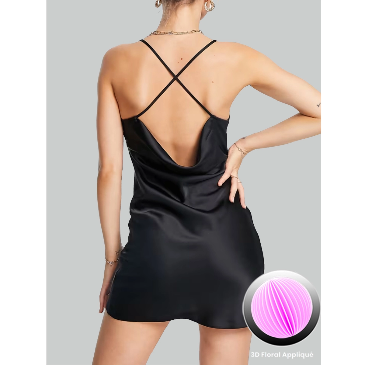 Satin Slip Dress Back