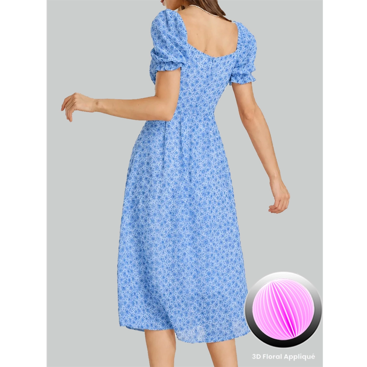 Chiffon Midi Dress Back