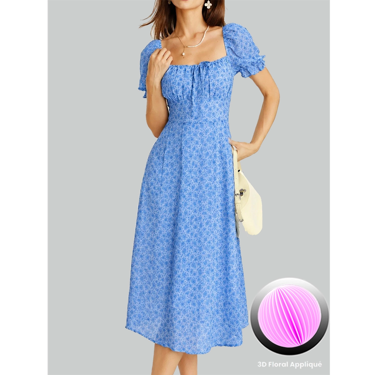 Chiffon Midi Dress Front