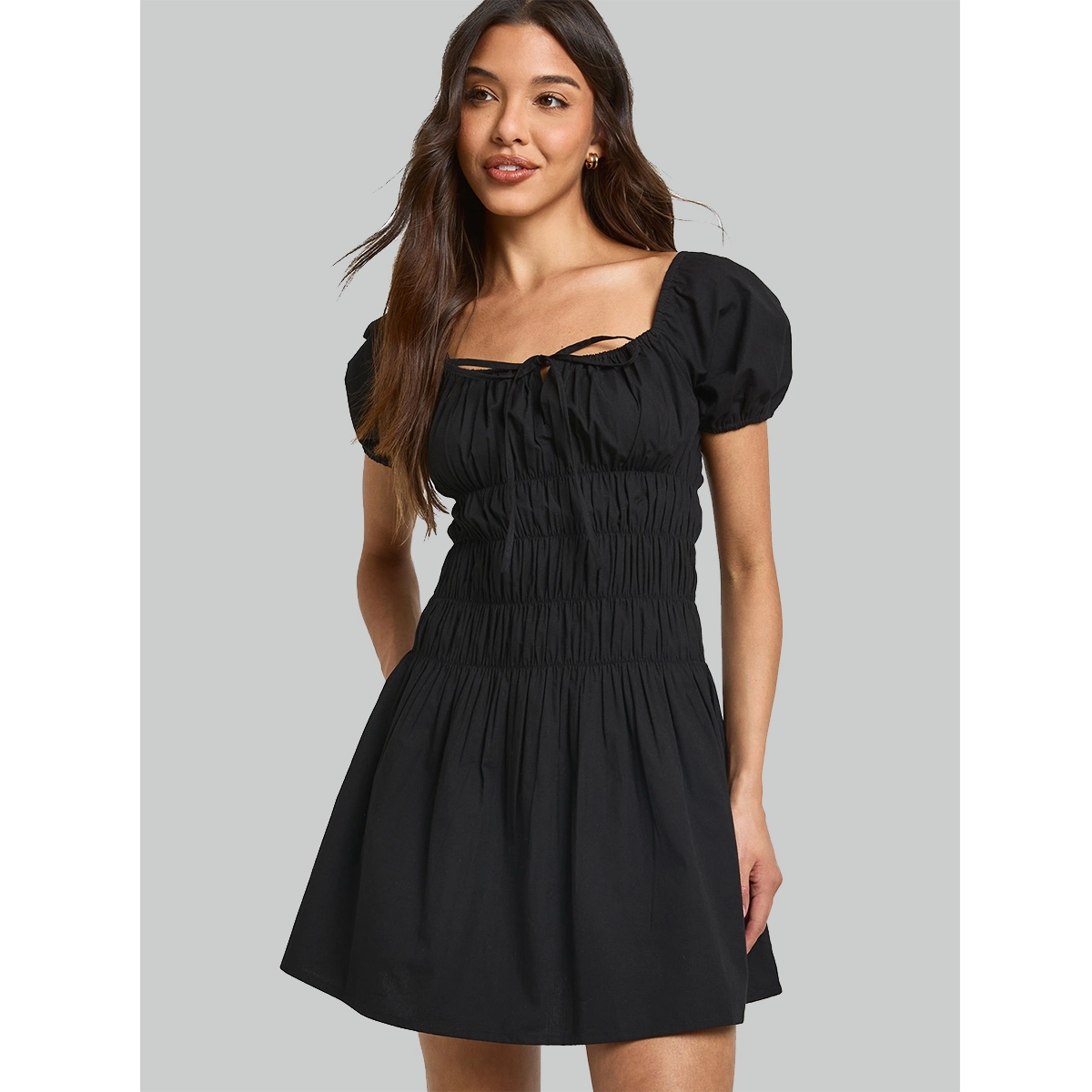 Cotton Puff Sleeve Dress