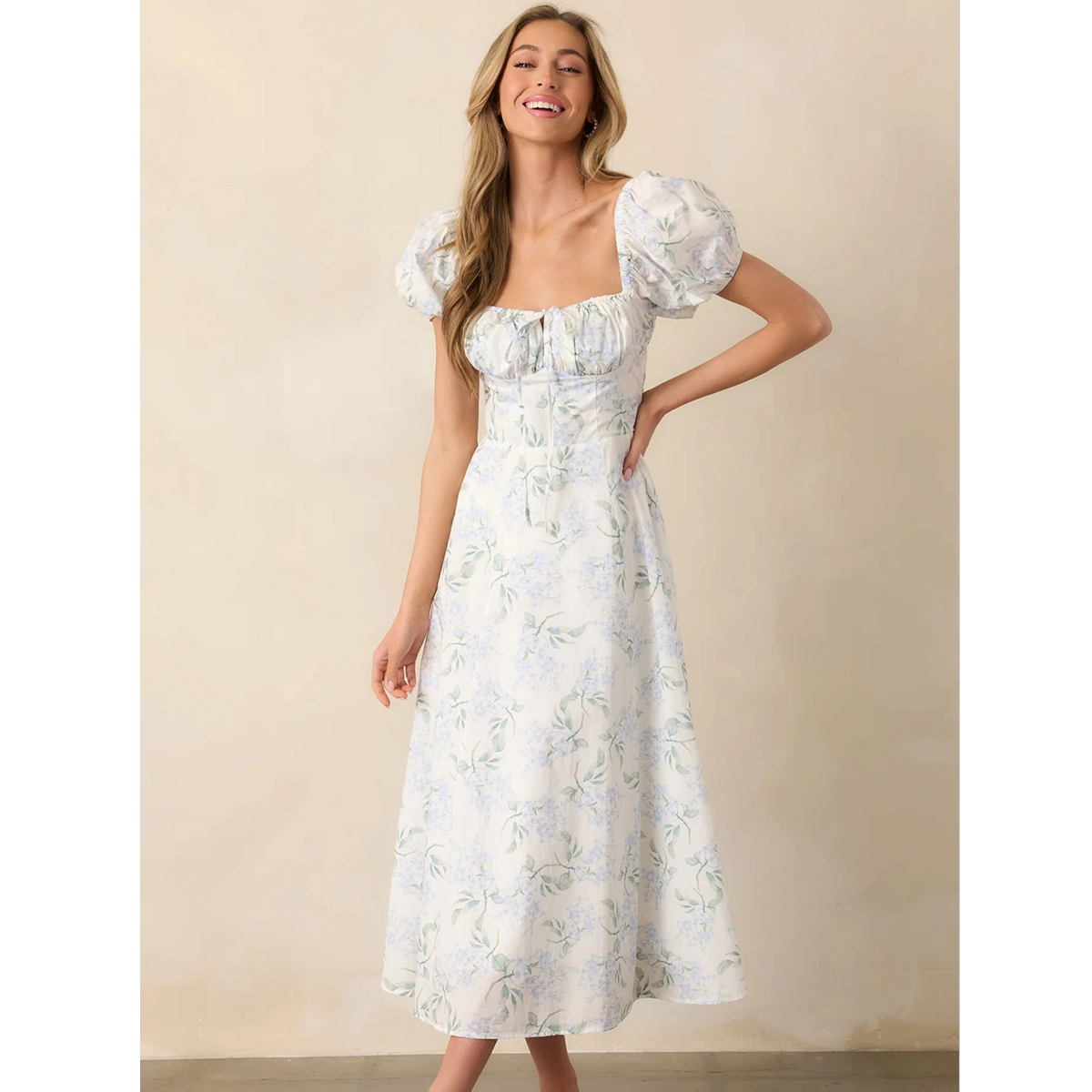 Floral Puff Sleeve Dress