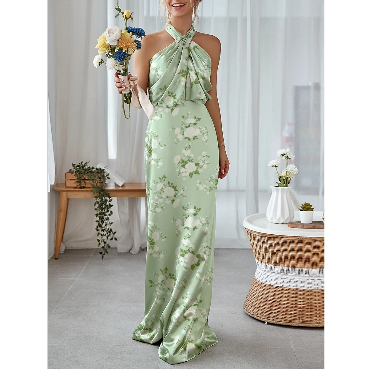Halter Wedding Guest Dress