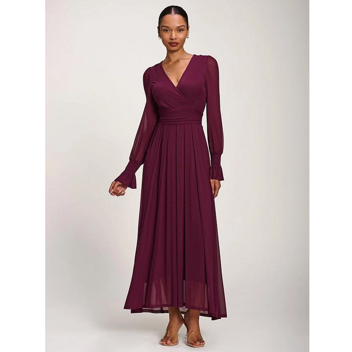 Long Sleeve Mesh Dress