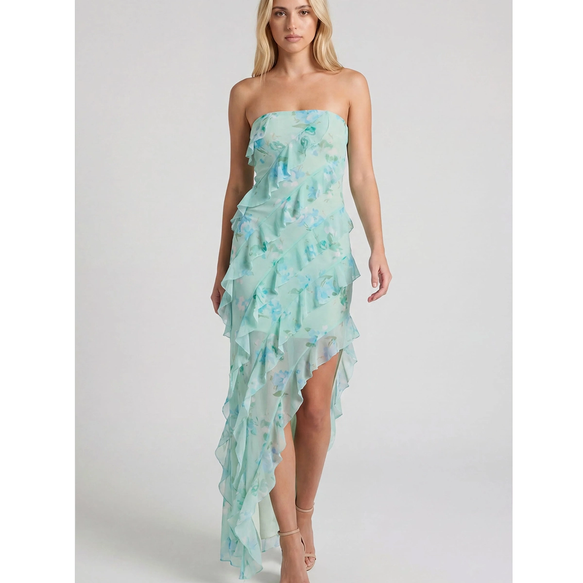 Mesh Ruffle Dress