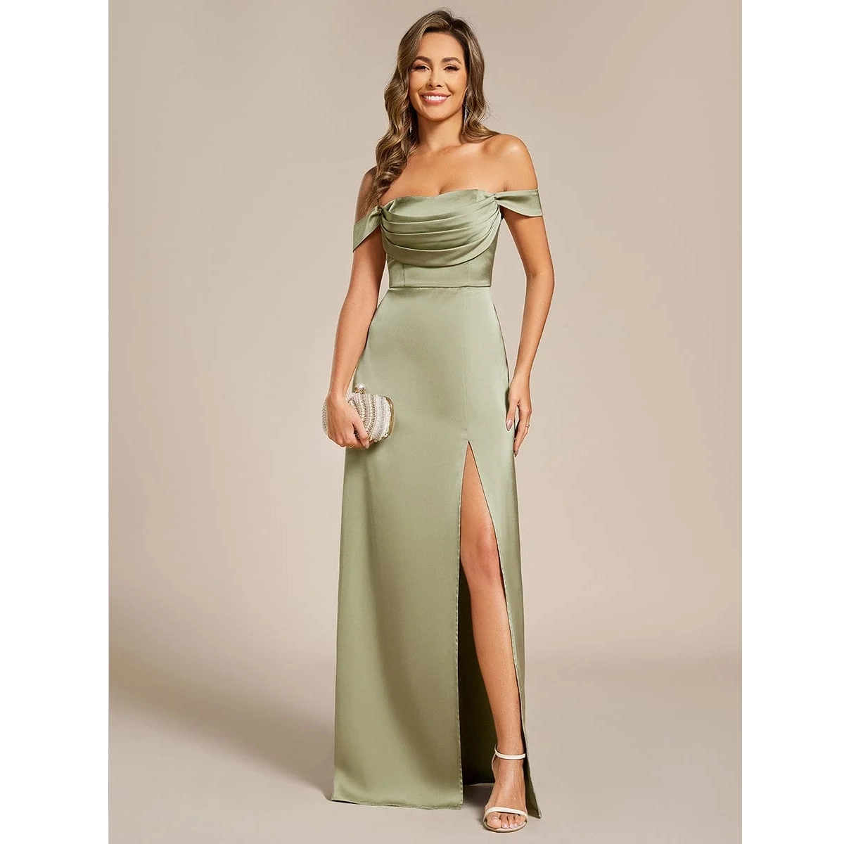 Off Shoulder Bridesmaid Dress