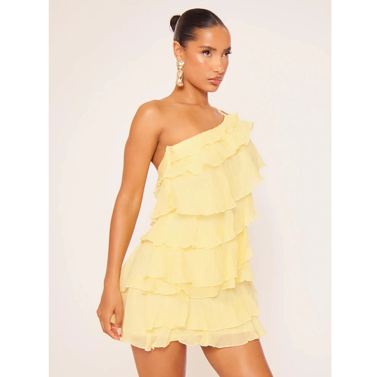 One-Shoulder Ruffle Dress