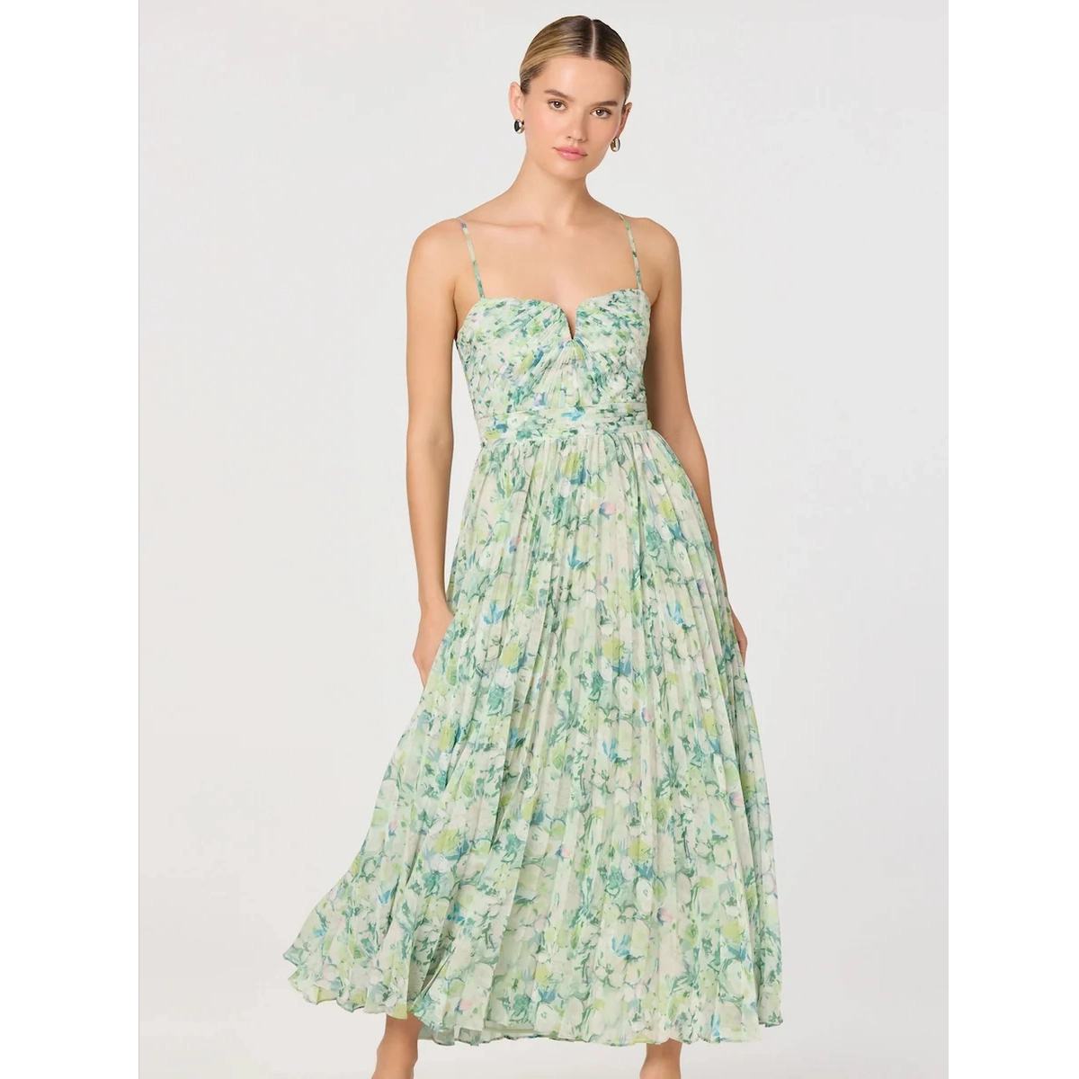 Printed Pleated Dress