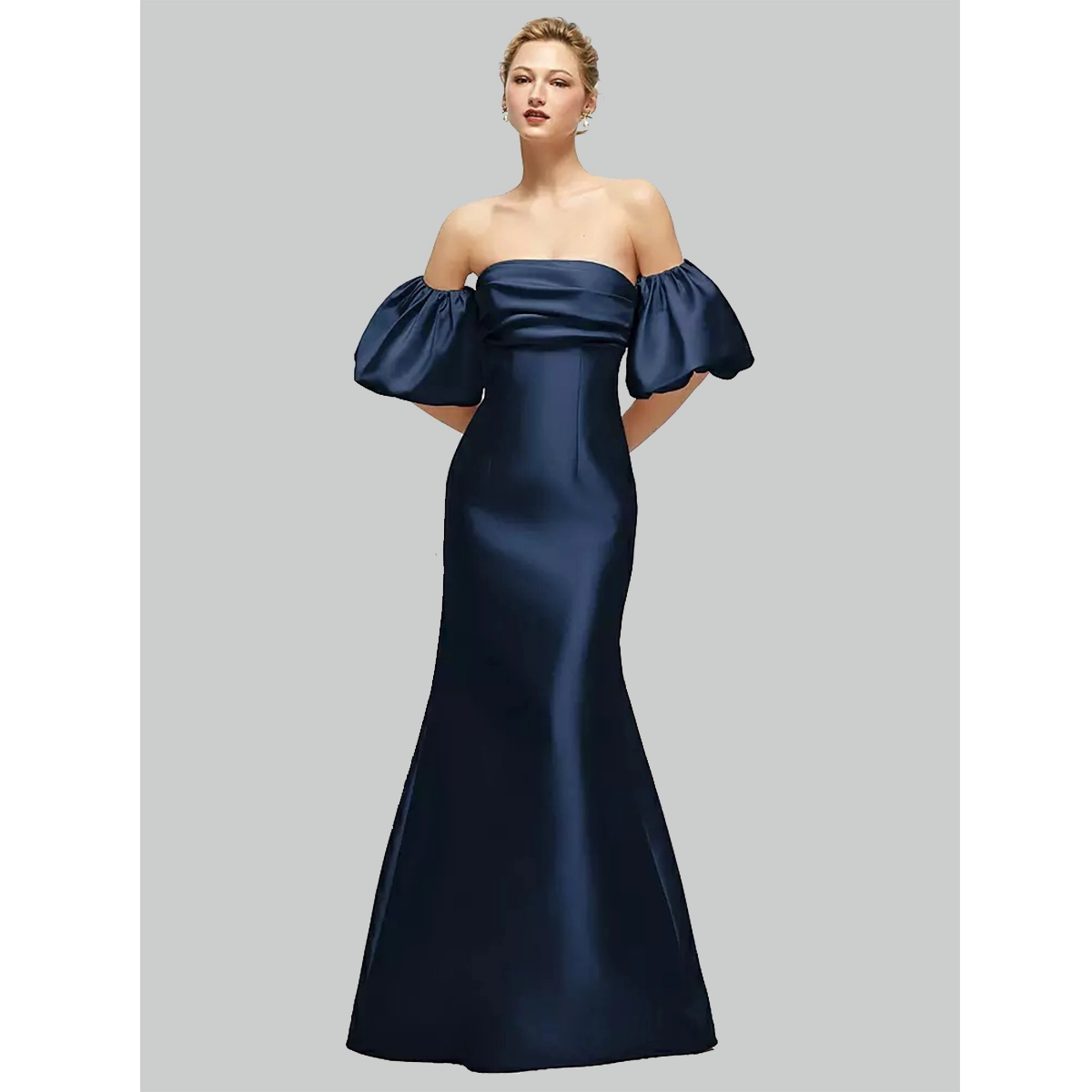Puff Sleeve Evening Dress