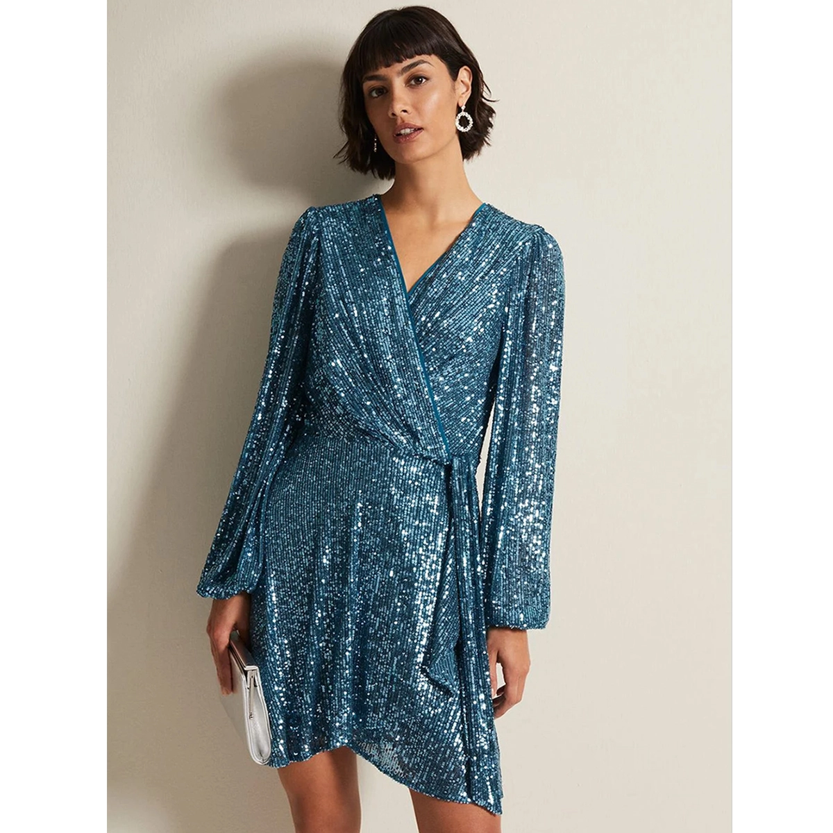 Sequin Wrap Dress