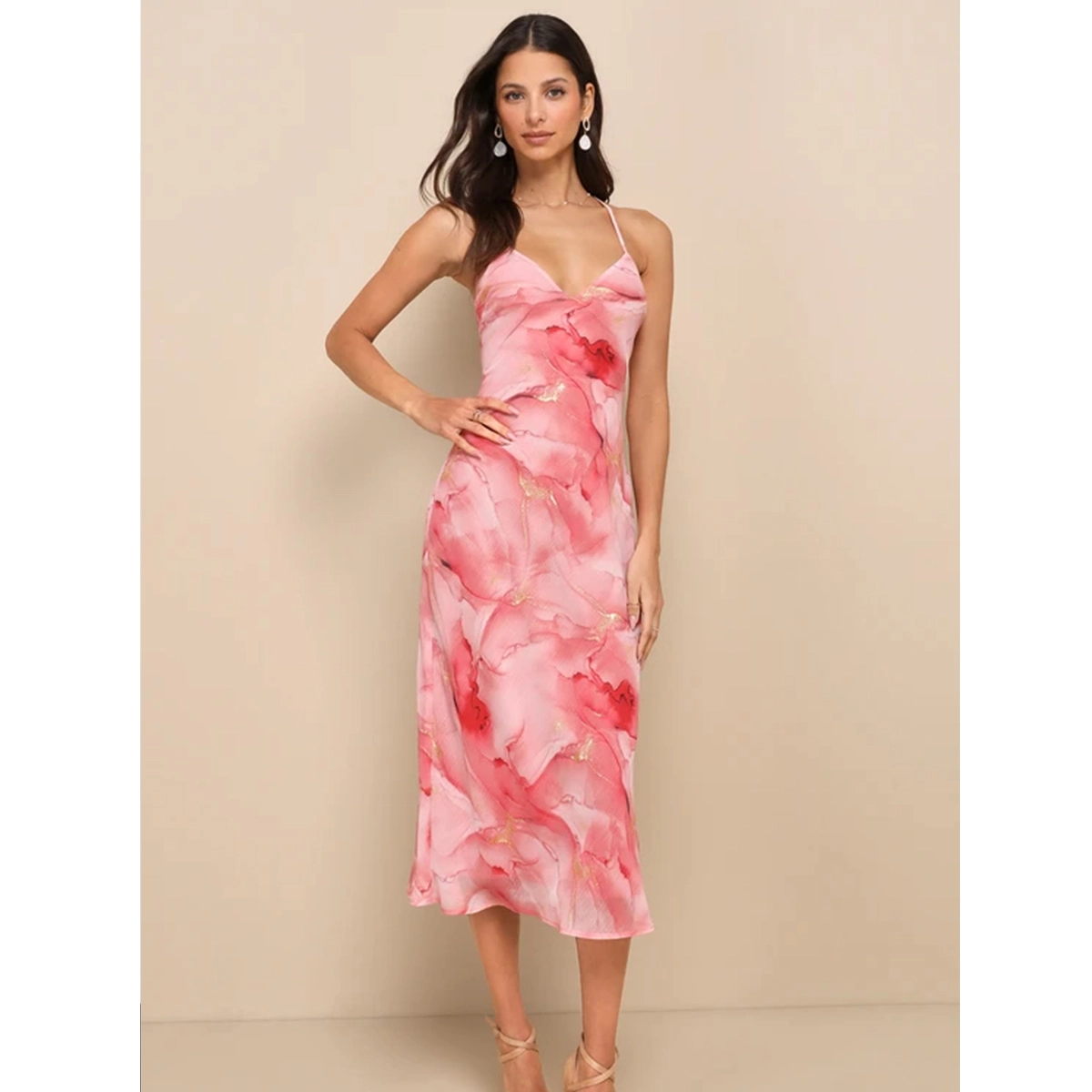 Slip Chiffon Midi Dress